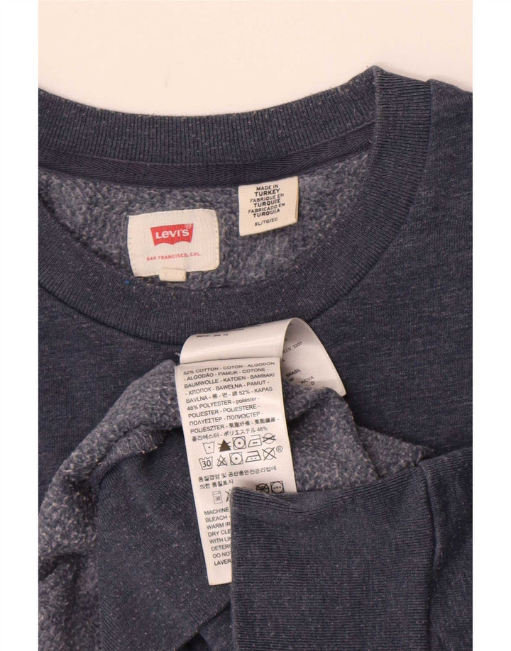 Levi's Herren-Sweatshirt mit Grafik, XL, marineblau gefleckte Baumwolle