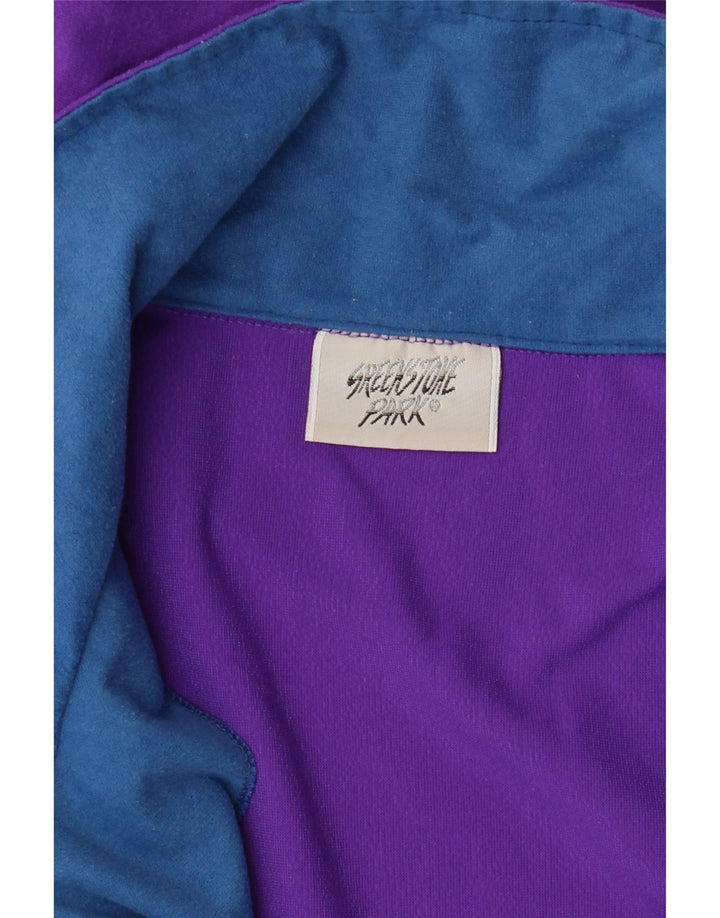 Greenstone Park Herren-Sweatshirt mit Reißverschluss am Hals, mittlerer Lila-Farbblock