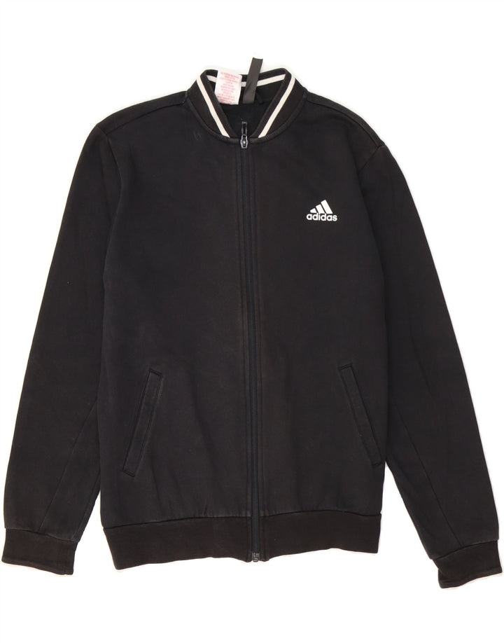ADIDAS Boys Graphic Tracksuit Top Jacket 13-14 Years Black Cotton Vintage Adidas and Second-Hand Adidas from Messina Hembry 