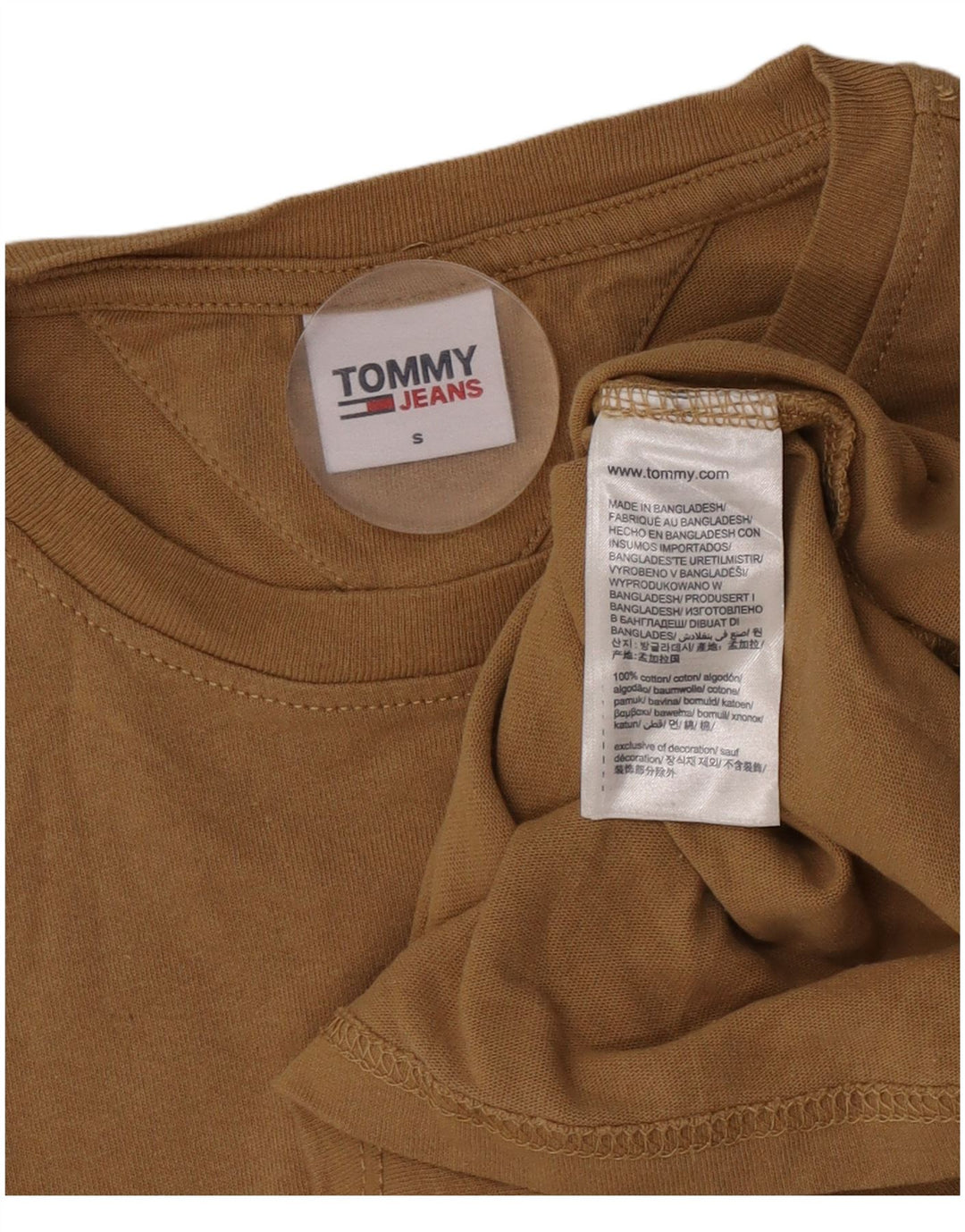 Tommy Hilfiger Herren T-Shirt Top Small Braun Baumwolle