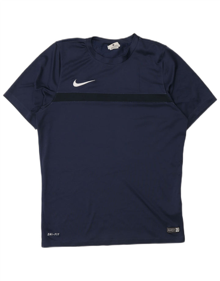 Nike Herren Dri Fit T-Shirt Top Mittel Marineblau Polyester
