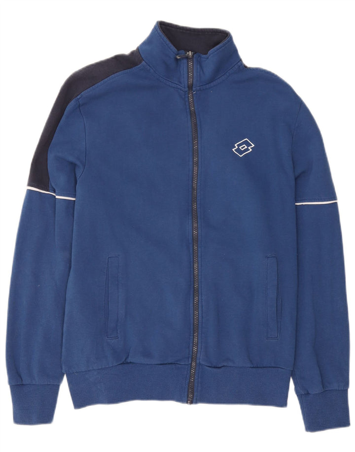 Lotto Herren-Trainingsanzug-Top-Jacke, große blaue Colourblock-Baumwolle