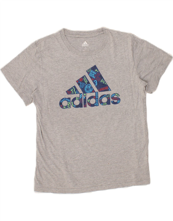 ADIDAS Boys Graphic T-Shirt Top 10-11 Years Medium Grey Cotton Vintage Adidas and Second-Hand Adidas from Messina Hembry 