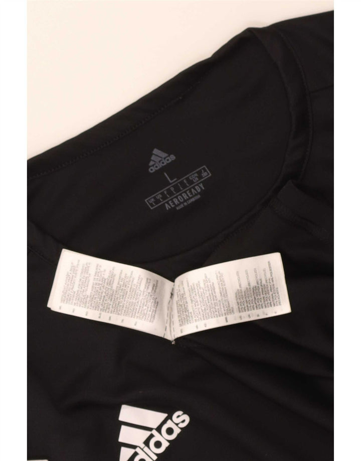 Adidas Herren Kurzarm-T-Shirt-Oberteil, großes, schwarzes Colourblock-Polyester