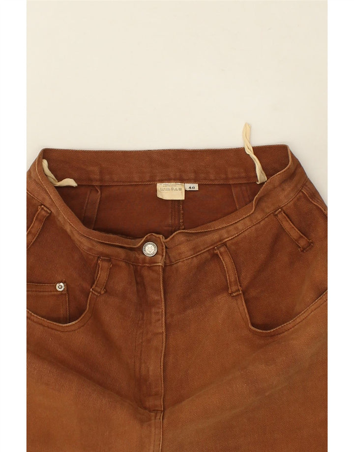 VINTAGE Damen Jeansrock EU 40 Medium W28 Braune Baumwolle