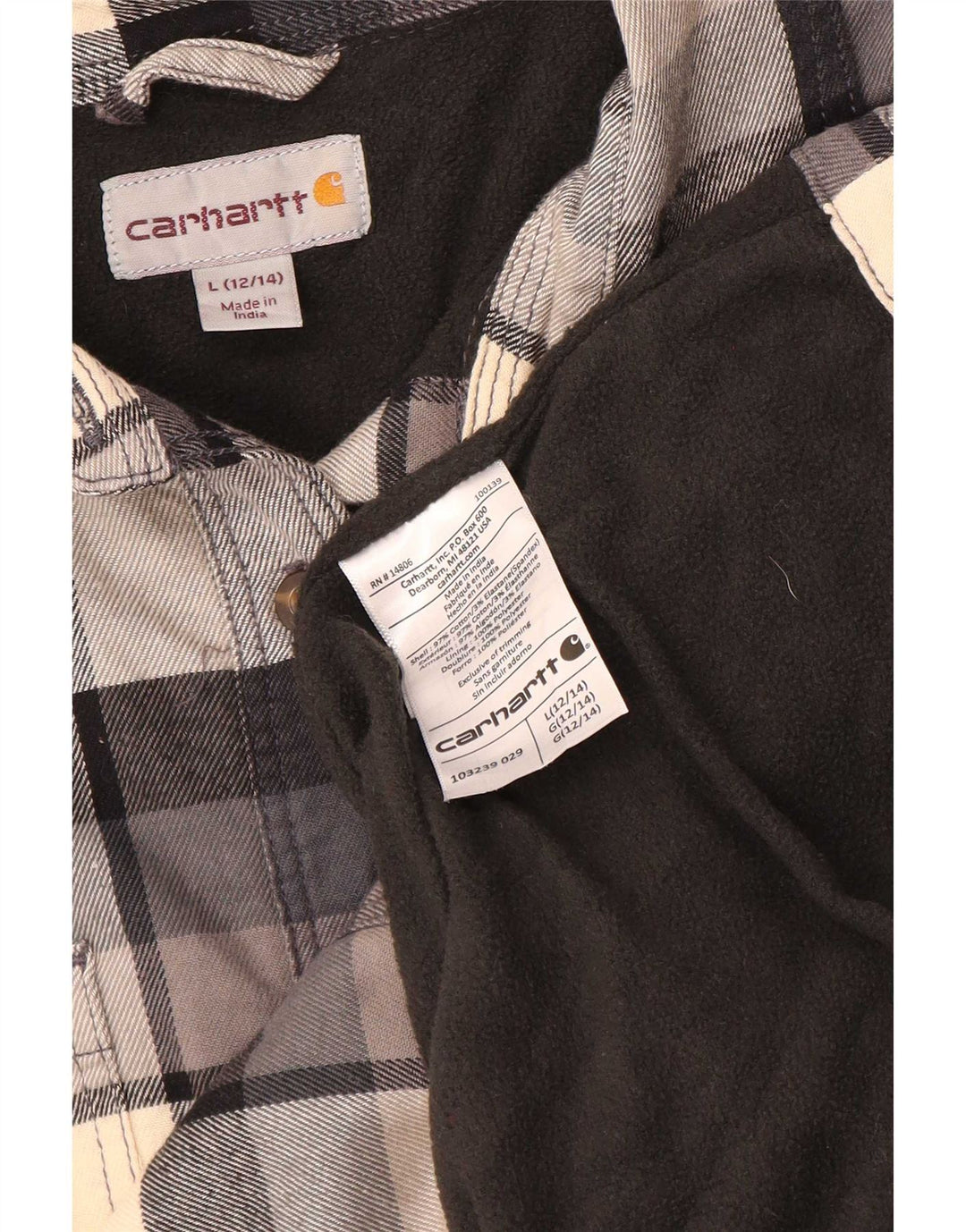 Carhartt Womens Lumberjack Flannel Shirt US 12/14 Großes mehrfarbiges Karomuster