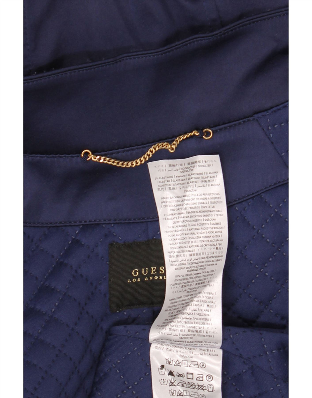 GUESS Damen Parka-Jacke in Übergröße mit Kapuze, UK 12, Mittelmarineblau