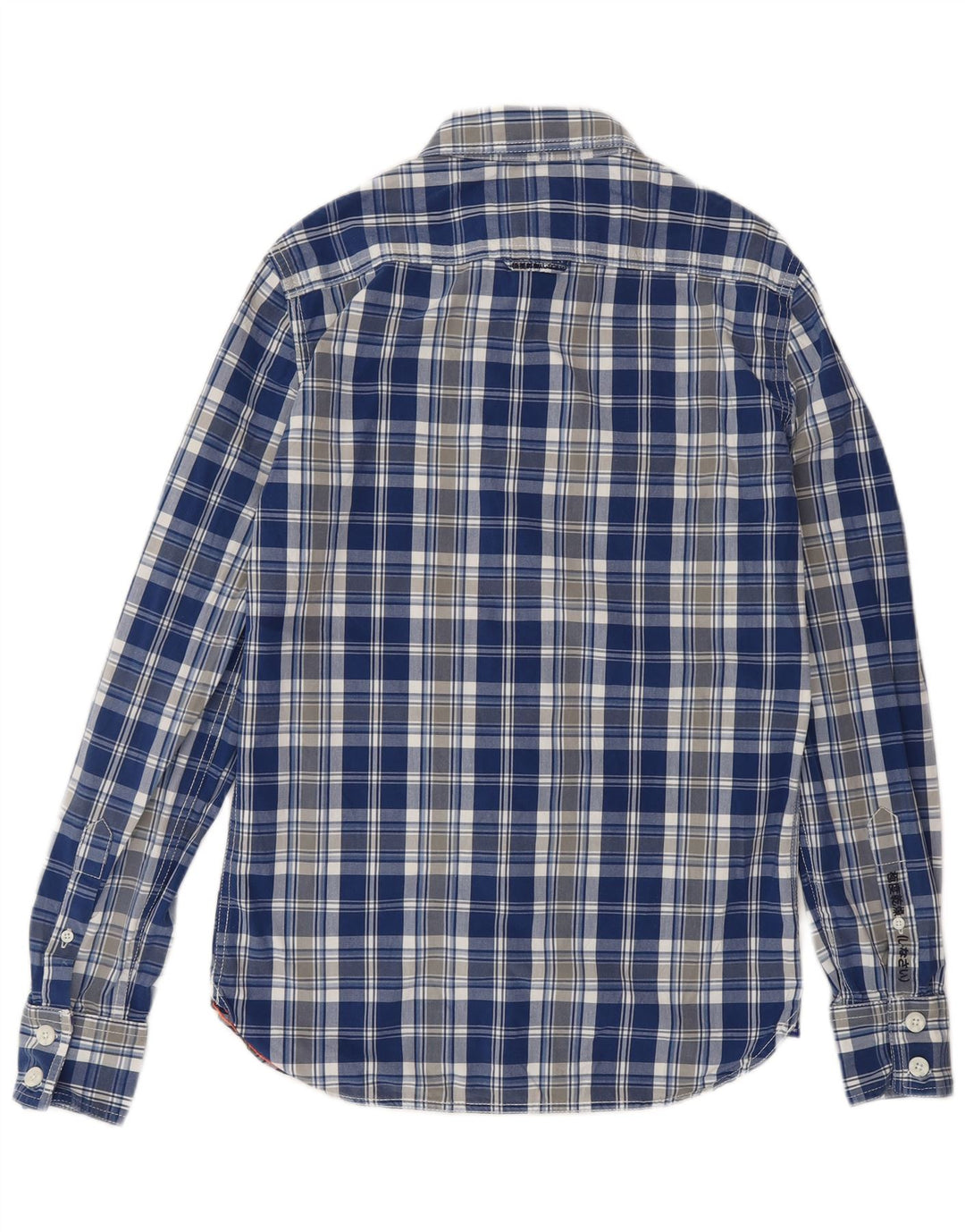SUPERDRY Herrenhemd aus Baumwolle, klein, blau kariert