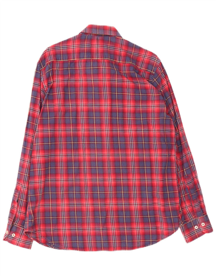 Carrera Herren-Flanellhemd mit normaler Passform, XL, rot kariert, Baumwolle