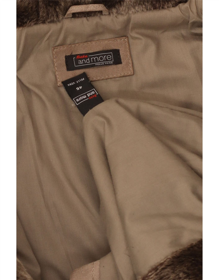 Bata and More Damen Wildlederjacke mit Kapuze IT 46 Large Beige Leder