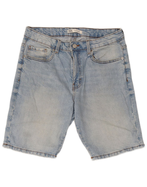 Zara Herren Jeansshorts EU 42 Large W32 Blaue Baumwolle