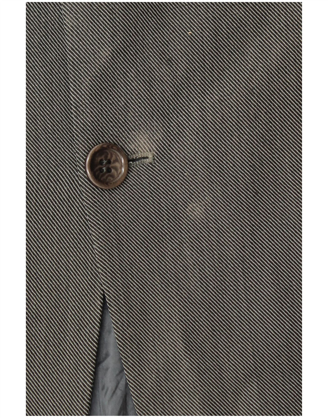 Armani Collezioni Herren-Blazerjacke mit 3 Knöpfen, IT 50, mittelgraue Wolle