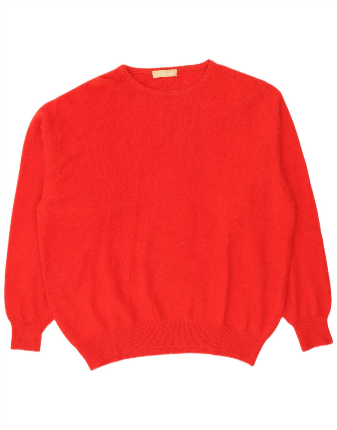 Vintage Damen Pullover mit Rundhalsausschnitt IT 52 2XL Rot Angora
