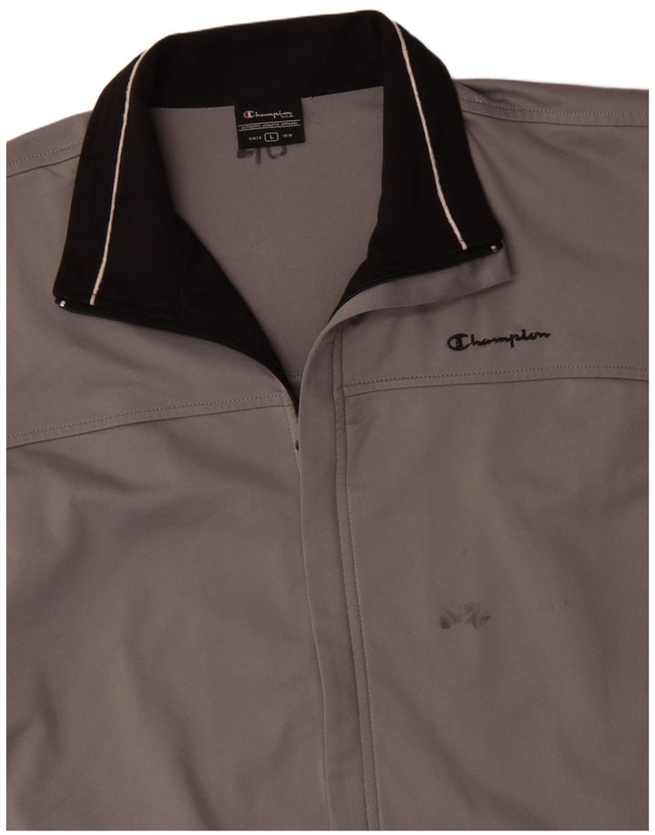 Champion Herren-Trainingsanzug-Top-Jacke, groß, grau, Polyester, Sport