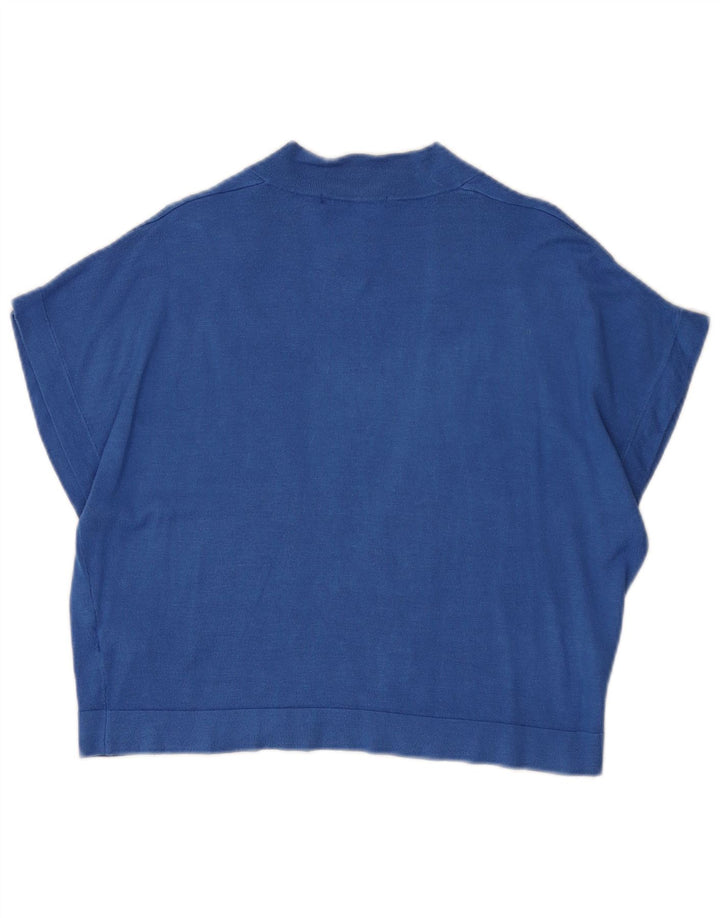 Marks & Spencer Damen Crop Short Sleeve Cardigan Pullover UK 14 Mittelblau