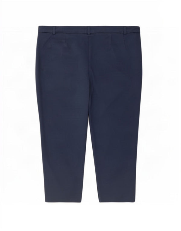 Marks & Spencer Damen Caprihose UK 22 3XL W44 L20 Blaue Viskose