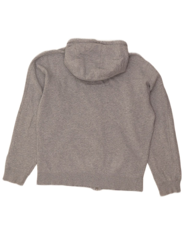 Adidas Damen Übergroßer Kapuzenpullover mit Reißverschluss, UK 14, mittelgrau gefleckte Baumwolle