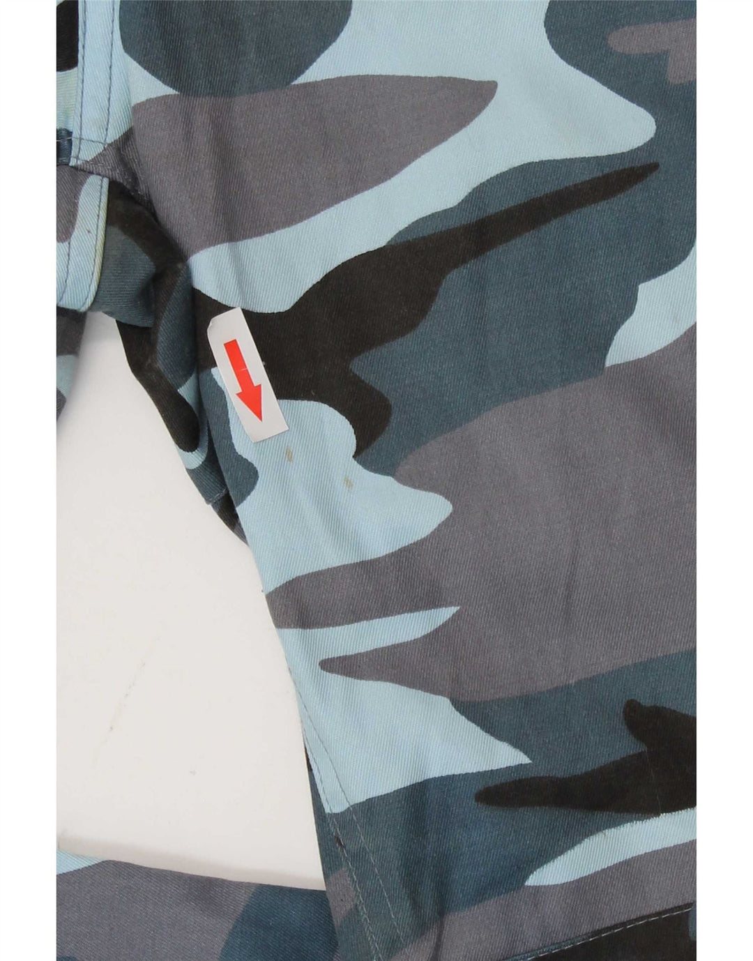 Vintage Herren-Cargohose mit normaler Passform, W30, L32, blaues Camouflage-Polyester