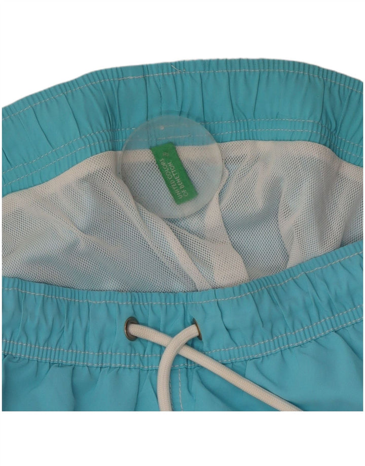 Benetton Herren-Badeshorts mit Grafik, Größe L, Blau, Farbblock