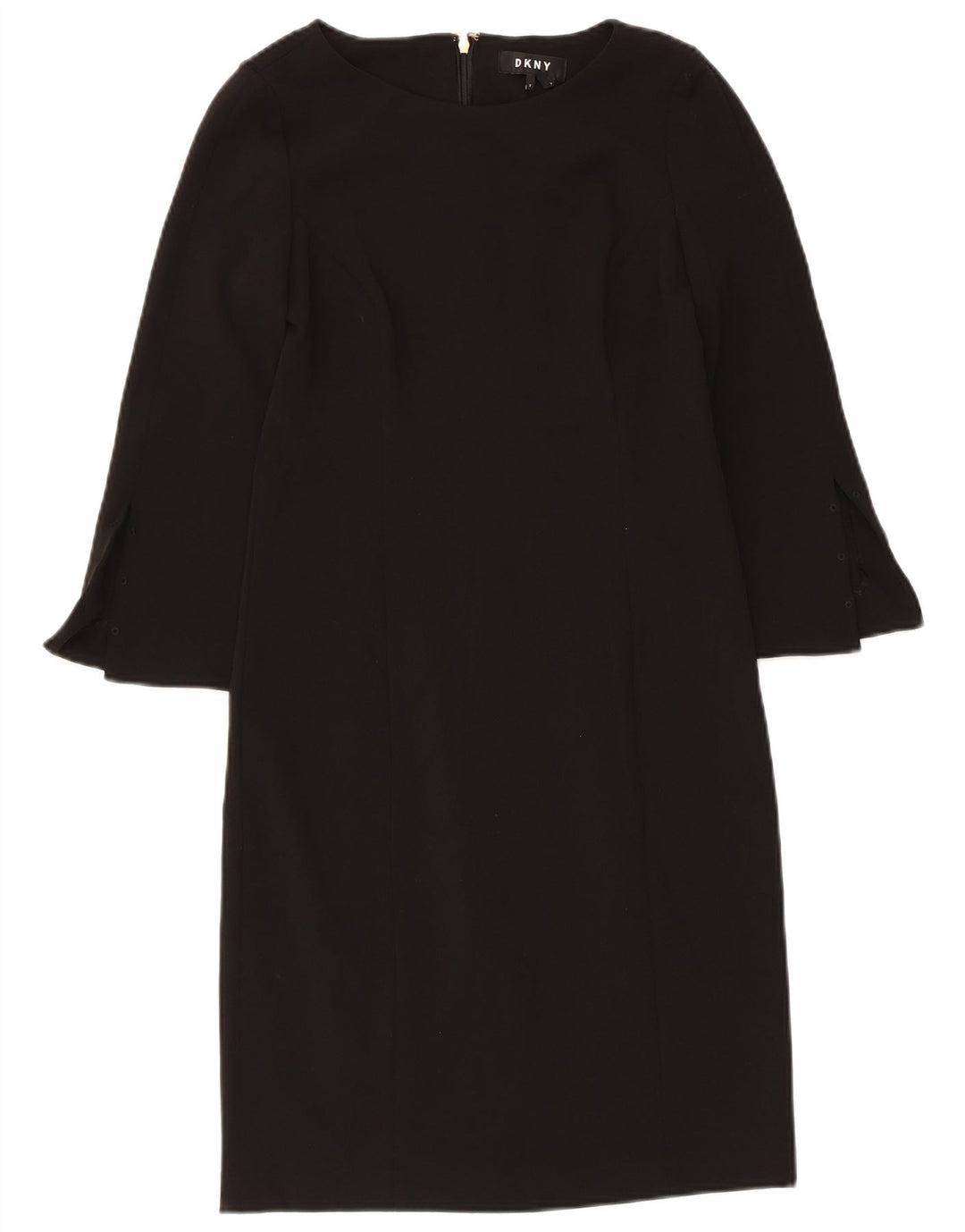 Dkny Damen-Etuikleid mit 3/4-Ärmeln, US 2 XS, schwarzes Polyester