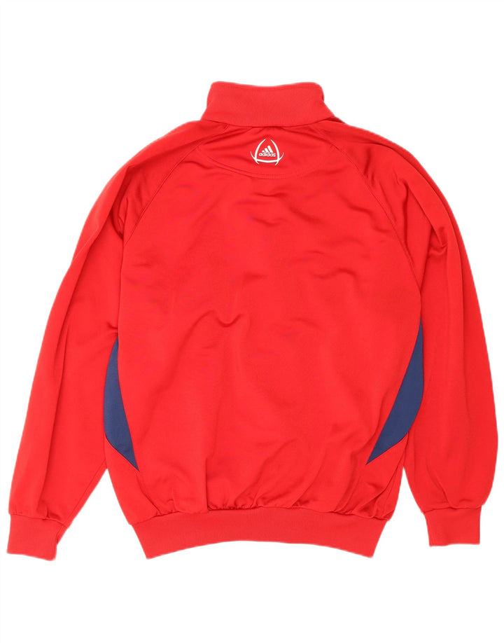 Adidas Jungen-Trainingsanzug-Top-Jacke, 13–14 Jahre, rotes Farbblock-Polyester