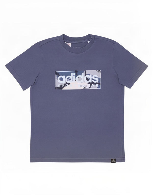 Adidas T-Shirt mit Grafik für Jungen, 9–10 Jahre, marineblaue Baumwolle