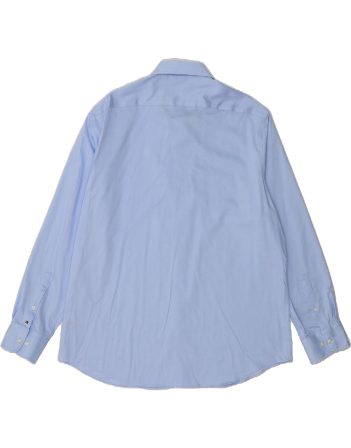 TOMMY HILFIGER Mens Slim Fit Shirt Size 18 2XL Blue Vintage Tommy Hilfiger and Second-Hand Tommy Hilfiger from Messina Hembry 