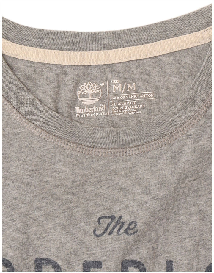 TIMBERLAND Mens Regular Fit Graphic T-Shirt Top Medium Grey Cotton