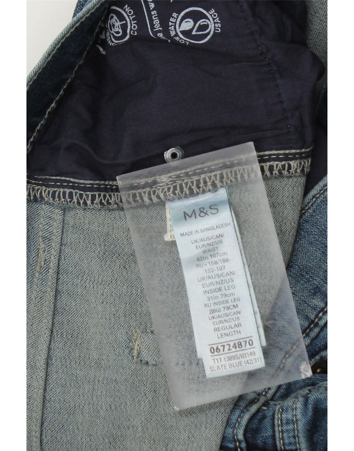 Marks & Spencer Herren Slim Jeans W42 L29 Blaue Baumwolle