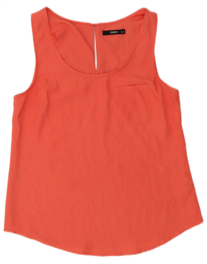 Oasis Damen ärmelloses Blusenoberteil UK 10 Small Orange Polyester