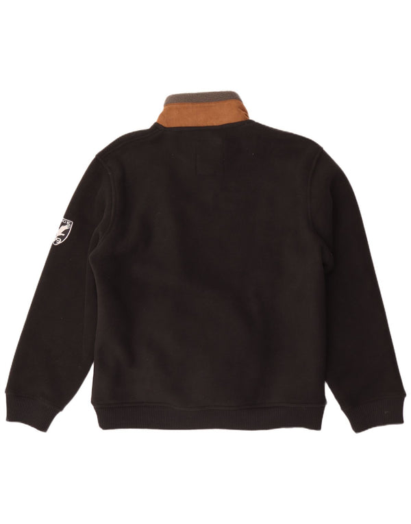 Atlas For Men Herren-Fleecejacke, groß, schwarzes Colourblock-Polyester
