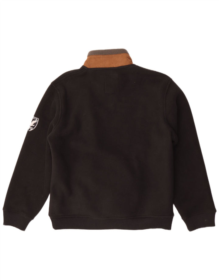 Atlas For Men Herren-Fleecejacke, groß, schwarzes Colourblock-Polyester