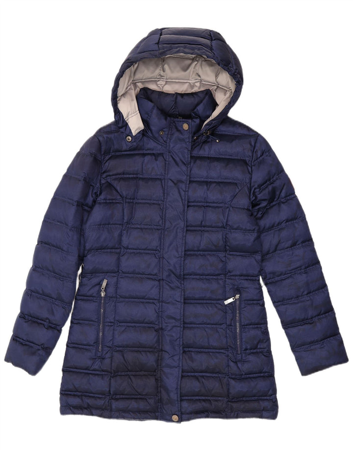 Fila Wattierter Damenmantel mit Kapuze, UK 14, Größe L, Marineblau