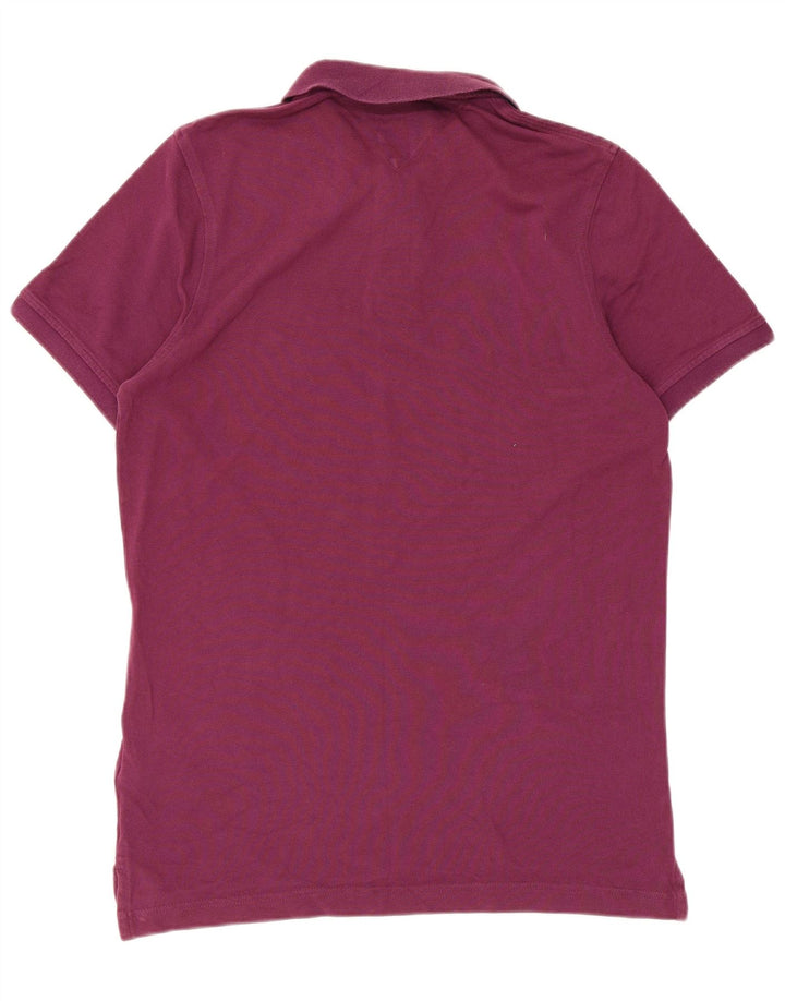 Tommy Hilfiger Herren-Poloshirt mit schmaler Passform, groß, aus violetter Baumwolle
