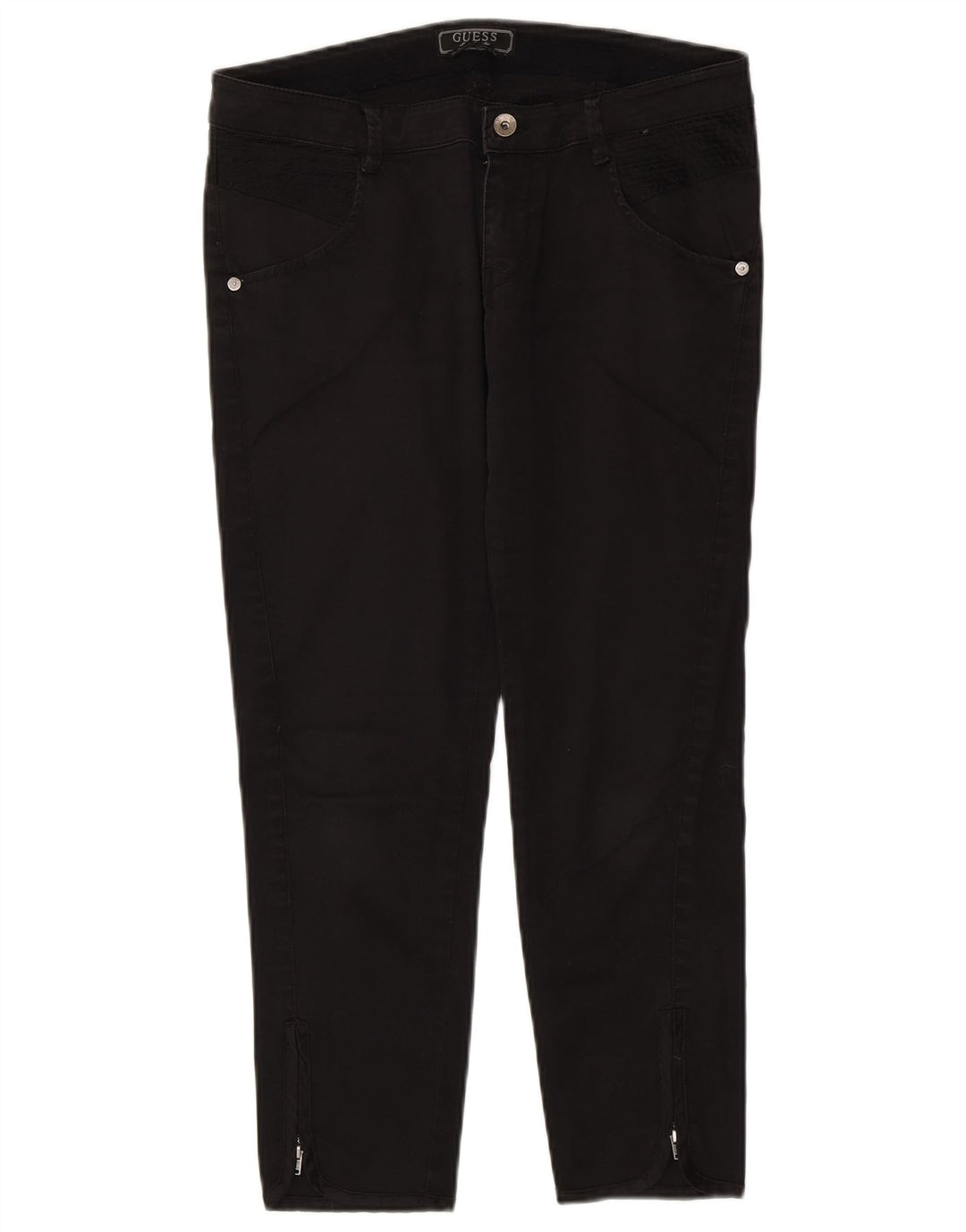 Guess Damen-Kurzhose, W30, L25, schwarze Baumwolle