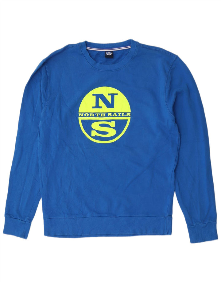 North Sails Herren-Sweatshirt mit Grafik, groß, aus blauer Baumwolle