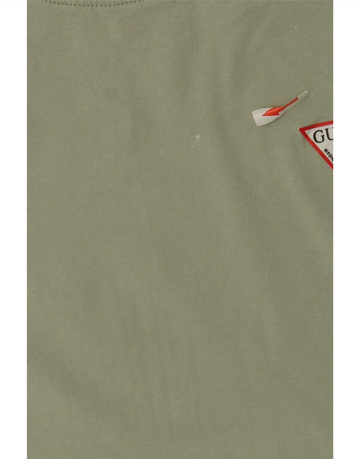 Guess Damen T-Shirt Top UK 12 Mittelgrün Baumwolle