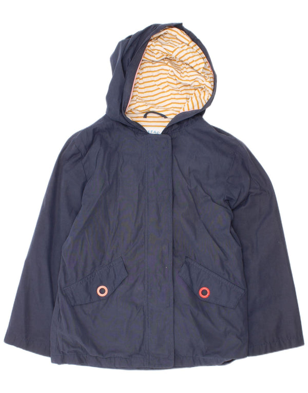 Fat Face Mädchen-Regenjacke mit Kapuze, 7–8 Jahre, marineblaues Polyester