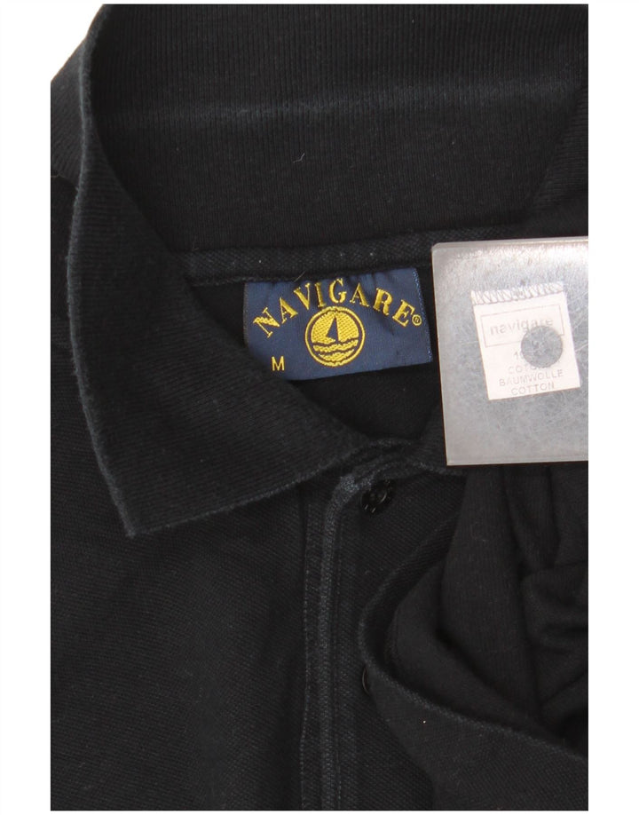 NAVIGARE Herren-Poloshirt, mittelgroß, schwarze Baumwolle