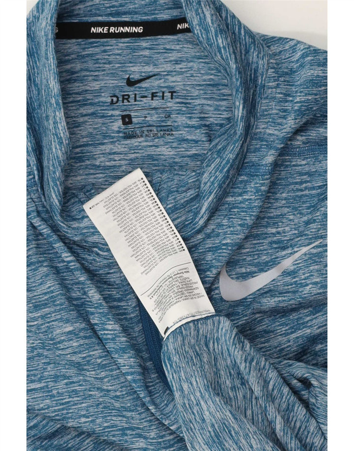 Nike Herren Dri Fit Pullover-Trainingsanzug mit Reißverschluss, Größe S, Blau meliert