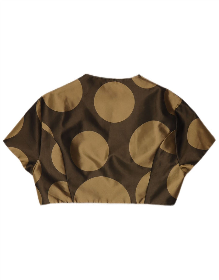 Debut Damen Kurzarm-Bolero-Oberteil UK 14 Medium Khaki Geometrisch Polyester