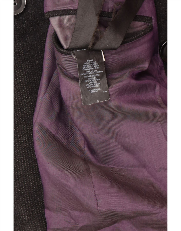 Marks & Spencer Herren Pea Coat UK 38 Mittelschwarze Wolle