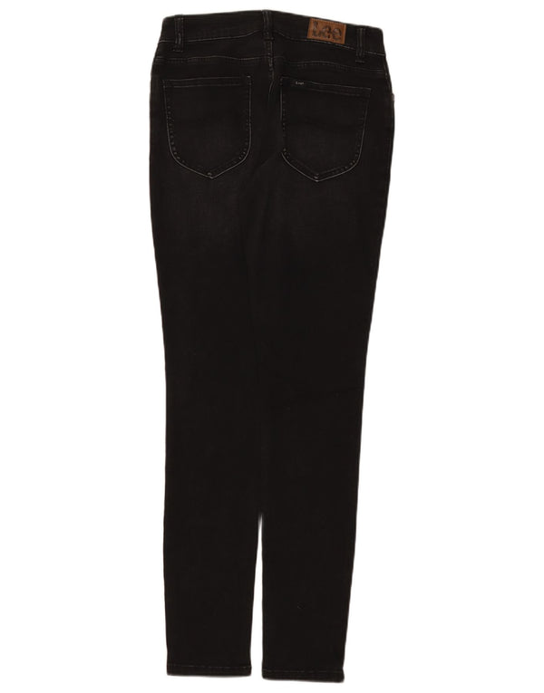 Lee Damen Legendary Skinny Jeans W28 L31 Schwarze Baumwolle