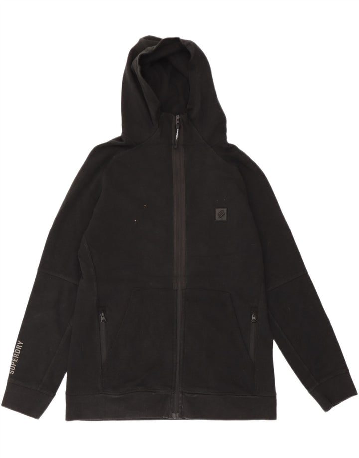 Superdry Herren-Kapuzenpullover mit Reißverschluss, mittelschwarz, Baumwolle