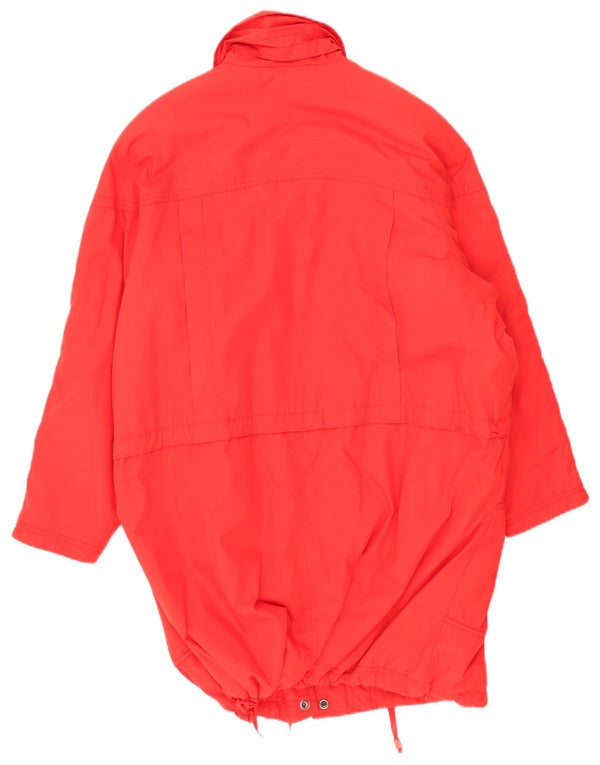 Vintage Damen Gepolsterter Mantel UK 22 3XL Rot Polyester