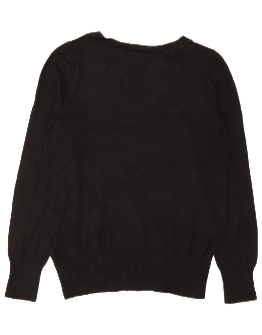 Marks & Spencer Damen-Pullover mit V-Ausschnitt, Gr. 10, Größe S, schwarze Viskose