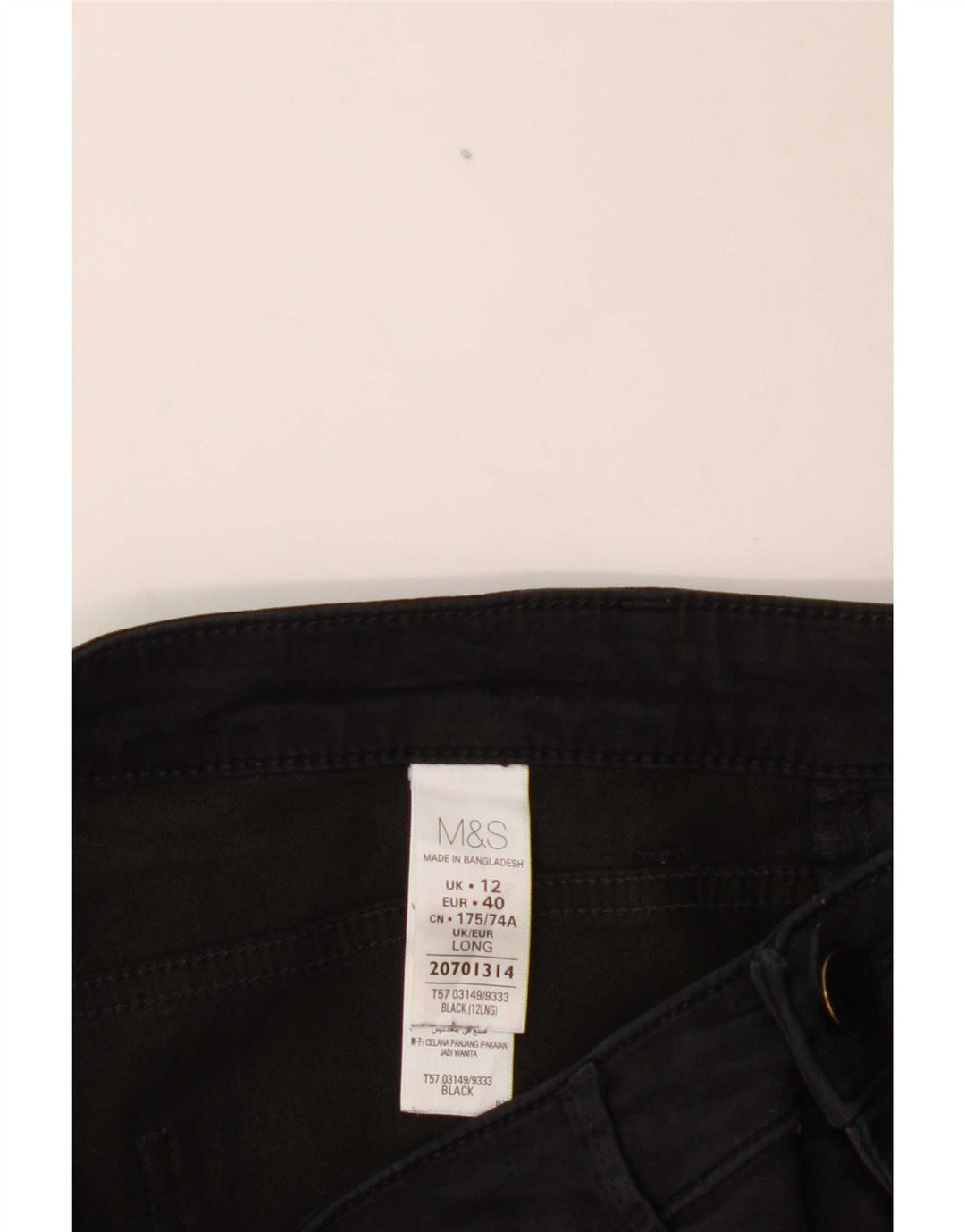 Marks & Spencer Damen Jegging-Jeans UK 12 Medium W32 L31 Schwarze Baumwolle