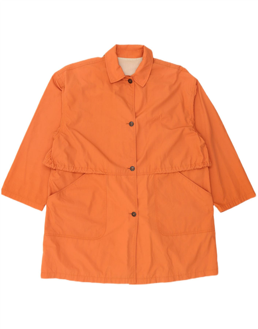 Vintage Damen Regenmantel UK 18 XL Orange Polyester