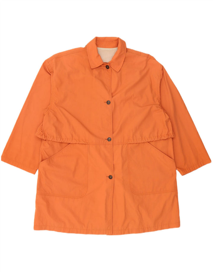 Vintage Damen Regenmantel UK 18 XL Orange Polyester