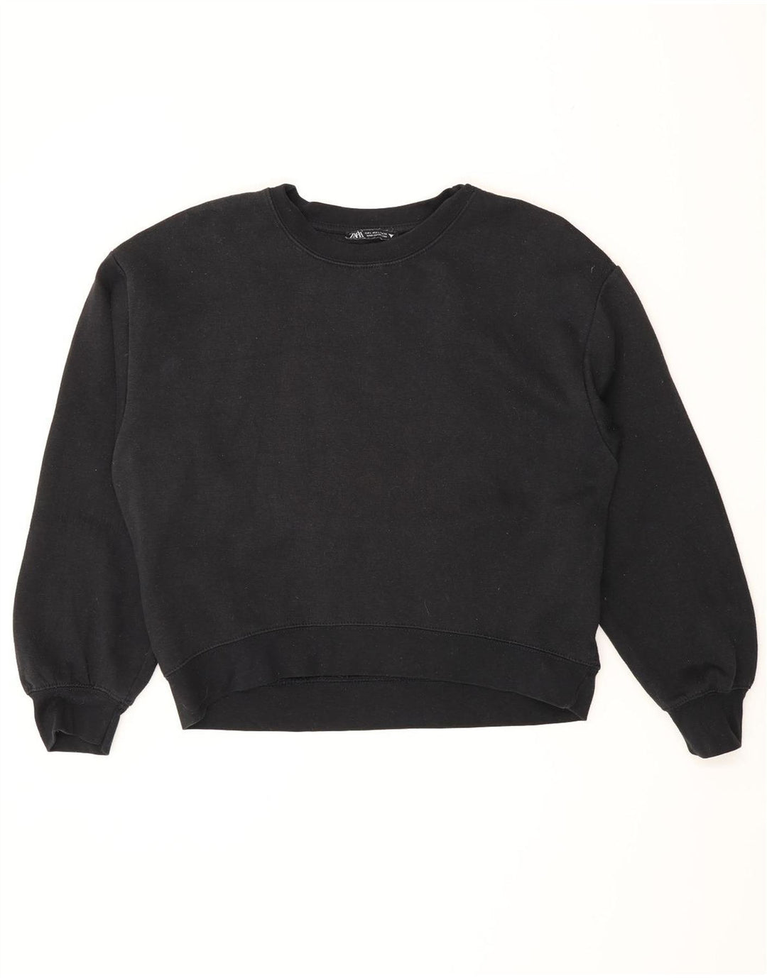 Zara Damen Sweatshirt Pullover UK 16 Large Schwarz Baumwolle